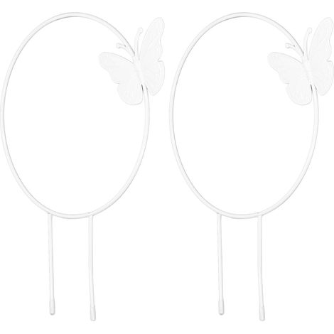 2 Pièces Treillis Papillon Jardin en Fer Forgé pour Plantes Grimpantes en Pot, Support Décoratif Fleurs Rond