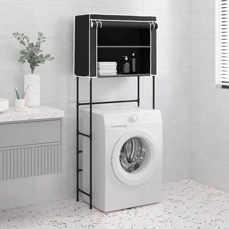 vidaXL Estantería 2 niveles lavadora hierro negro 71x29,5x170,5cm (1/5)