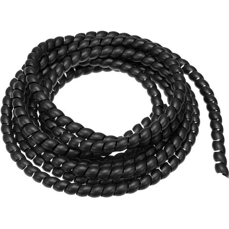 Gaine spiralée Ortviai 8x10mm Noir 10m pour câbles ordinateur flexible (1/4)