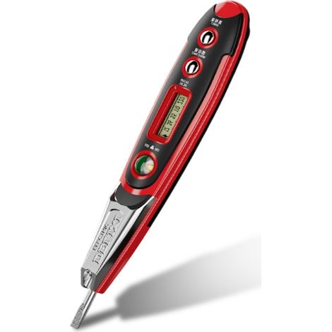 1 testeur de tension sans contact, détection 12-250 V, tournevis 2 en 1, lampe torche LED, alarme sonore, localisation de rupture de câble (1/5)