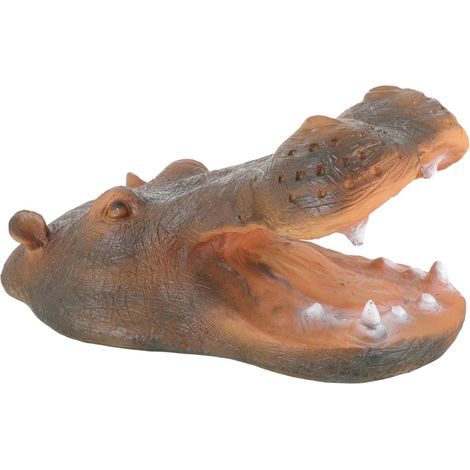 Statue Extérieure de Tête Dhippopotame Flottante Résine Décoration de Jardin Réaliste pour Étang Figurine Dornement et Colorée (1/5)