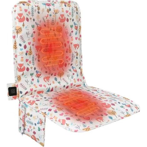 Tapis de Siège Chauffant pour Stade, Coussin de Siège de Camping en Plein Air avec Dossier, Tapis de Chaise à Température à 3 Vitesses pour la Pêche Sportive (1/5)