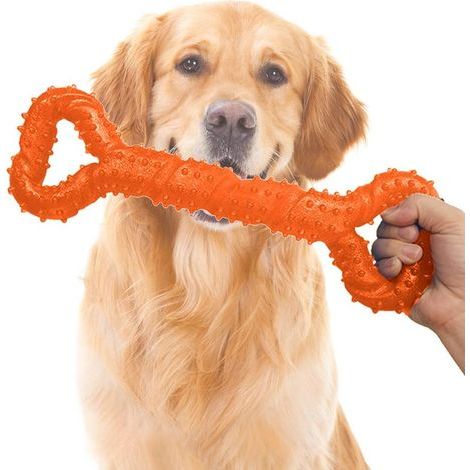 Rowoythk – Robustes 33 cm Hundekauspielzeug – Unzerstörbar für große Hunde – Schadstofffreies TPR-Material – Zahnreinigung (1/5)