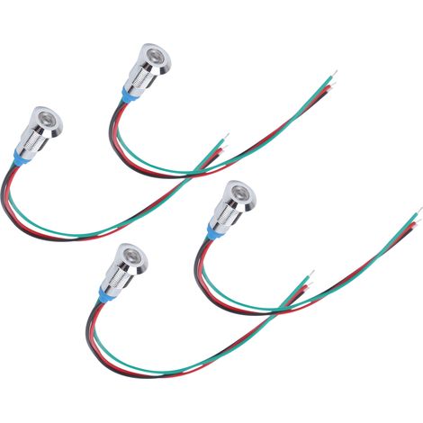 Lumière LED Bicolore Rouge Vert, 4 Pièces, Anode Commune, Métal Étanche 8mm, 220V