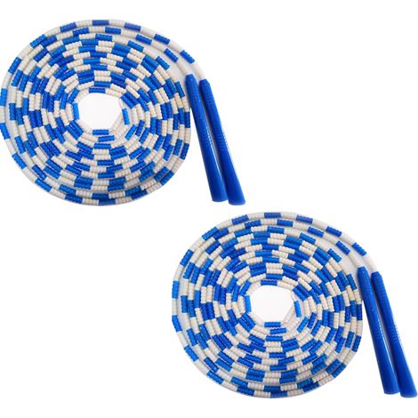 Corde à sauter longue - Perles TPU souples - Réglable 5 m ou 7 m - Pour activités collectives en extérieur ou en salle - 2 pièces (1/5)