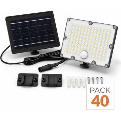 Pack de 40 - Projecteur Led Solaire Extérieur 9W IP65 3-CCT Détecteur de Lumière et de Mouvement - SILAMP (1/2)