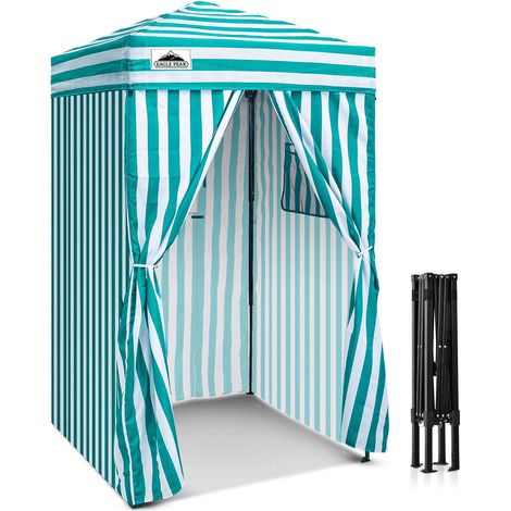 Flex Ultra Compact 1,2x1,2 m Canopy Pop-up, Abri Solaire, Cabine d'essayage, Cabane de confidentialité Portable pour Piscine, séances Photo Tendance ou Camping, Blanc/Bleu Clair (1/5)
