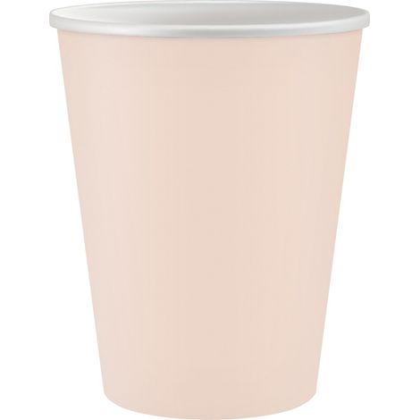 Bicchieri di carta rosa da 250 ml, confezione da 6 pezzi.