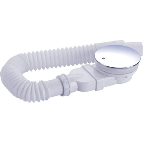 Ensoleille – Bonde de douche 90 mm extra plate – Siphon anti-odeurs avec tamis à cheveux – Tuyau flexible – Couvercle chromé blanc – Installation facile (1/5)