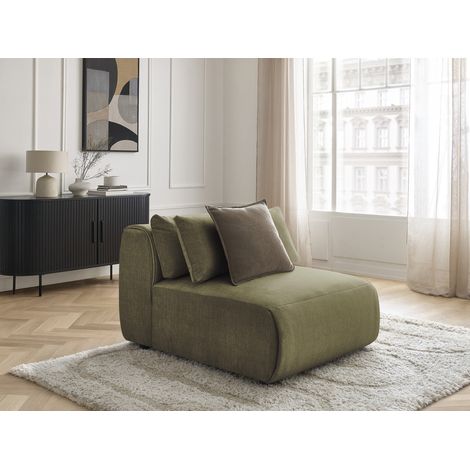 BOBOCHIC - Chauffeuse 1 place avec têtière pour canapé modulable JANA tissu velours   Vert