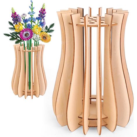 Jarrón de flores 10280 10313, soporte de madera para ramos de flores, girasol, flores, rosas, orquídeas, plantas y tulipanes (estilo 3) (1/5)