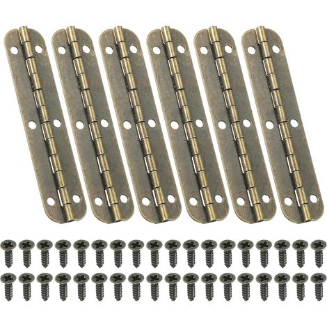 Mini Charnière de Piano 65 x 15mm, 180 Degrés Brun 6 Pcs (1/5)