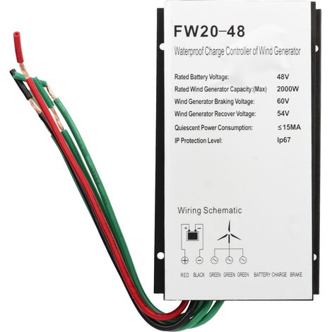 Contrôleur d'éolienne 48V 2000W en alliage d'aluminium, générateur d'identification automatique PWM étanche (1/5)
