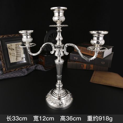 (Silver Tri-Head) Dîner romantique aux chandelles, style rétro européen et créatif
