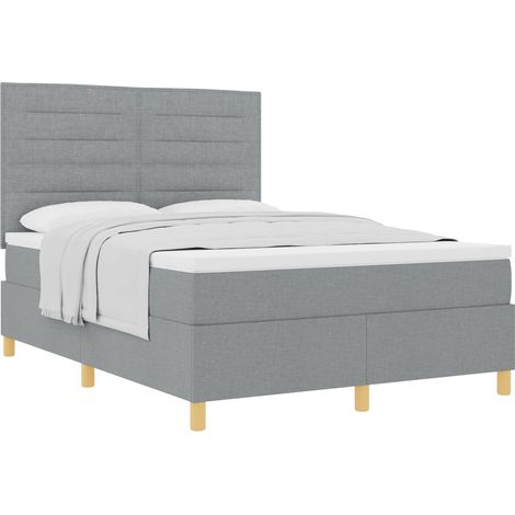 Maison Exclusive - Letto a molle con materasso Grigio chiaro 140 x 200 cm Tessuto