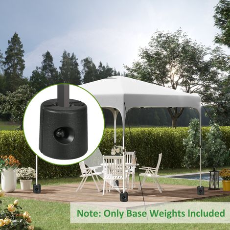 Lot de 4 Pieds de tonnelle pop-up remplis d'eau ou de sable pieds de sol pour pavillon en HDPE avec vis de sécurité