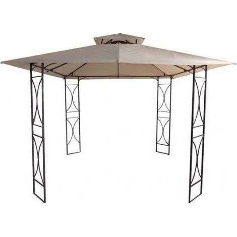 Gazebo da giardino in ferro bttuto 3x3 mt ecrù antivento Sicorage Neggiu
