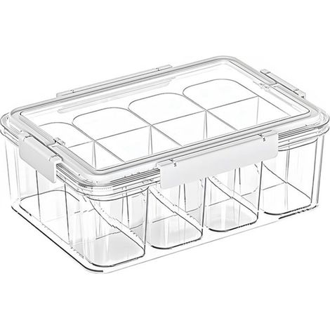 Scatola portaoggetti multiuso, organizer trasparente per lavori creativi, contenitore portatile in acrilico con 4 scatole interne