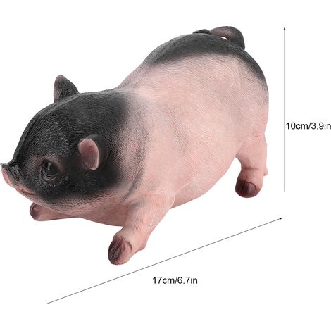 Figurine de Cochon en Résine Écologique - Sculpture Animale 17x10cm - Décor de Jardin, Patio, Bureau (1/5)