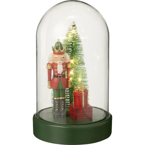 Cloche Déco à LED "Casse-Noisette" 28cm Vert Foncé (1/4)