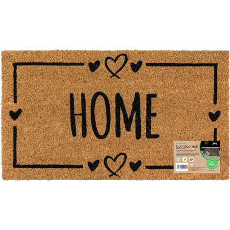 JVL Eco-Friendly Latex Backed Coir Entrance Doormat, 40x70cm - Home Hearts (1/5)