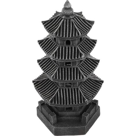 Lanterne Solaire et Sécurité Nocturne Pagode Japonaise en Résine Résistante aux Intempéries Éclairage Économe en Décoration Zen Élégante pour Jardin Extérieur