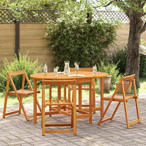 Klappbarer Gartentisch Schmetterling 110x60x72 cm aus massivem Akazienholz oval vidaXL237196 (1/5)