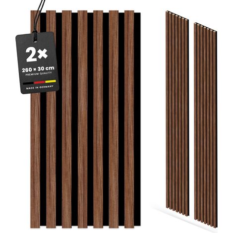 KGM Akustikpaneele Walnuss 2er Set 260 cm – MDF Wandpaneele für Wohnräume