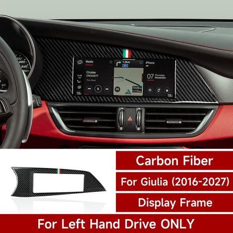 (Style 26) Panneau de levier de vitesse de console centrale compatible avec Alfa Romeo Giulia 952/Stelvio 949 2016-2027, accessoires, autocollant intérieur en fibre de carbone