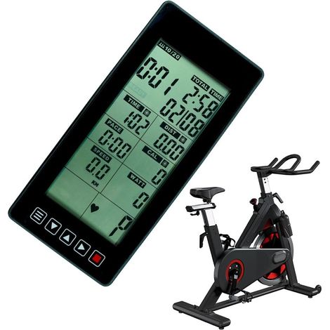 Moniteur de vélo d'appartement, compteur de vitesse, distance, calories avec écran LCD pour vélo stationnaire elliptique rameur (1/5)