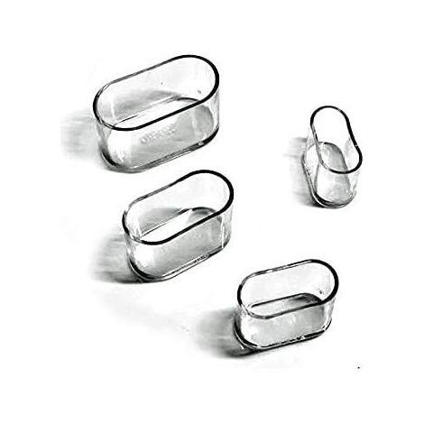 Couvre-Jambes Chaise,Ovale Silicone Meubles Pieds Coussinets Couverture Table Protecteurs Rayures Sol,8-24Pcs-Transparent/24 PièCes15X30 Mm (1/5)