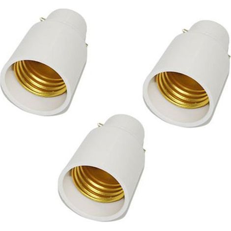 Lot de 3 adaptateurs de douille B22 vers E27 Métal pour convertir les ampoules à baïonnette B22 vers Edison 27 avec ce convertisseur. (1/5)