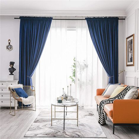Rideau occultant pour salon, rideau isolant thermique, rideau en velours uni, convient pour la chambre et le salon, lot de 2 (150 x 250 cm).