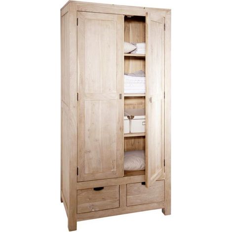 Armoire penderie 96x60 Acacia blanchi Blanc NATURE WHITE 99