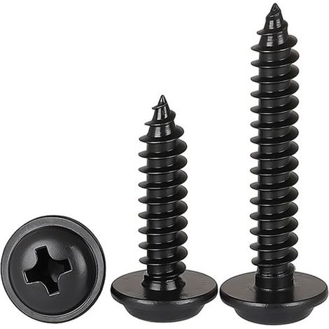 M3 x 8mm 50 Pcs Tête ronde Vis auto taraudeuses Avec rondelle Acier inoxydable 304 Croix Tête bombe Vis à bois (1/5)