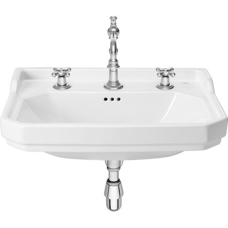 Roca – Vasque suspendue CARMEN 650x480mm – Trois trous – Porcelaine blanche brillante – A3270A1003 (1/2)