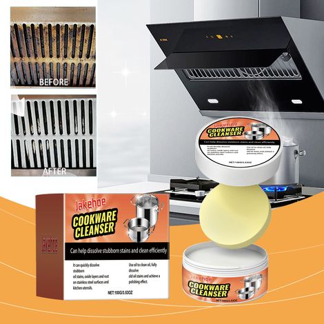 Gigante GmbH-1- Pâte nettoyante pour ustensiles de cuisine en acier inoxydable - 100 g 1 + 1 éponge (1/5)