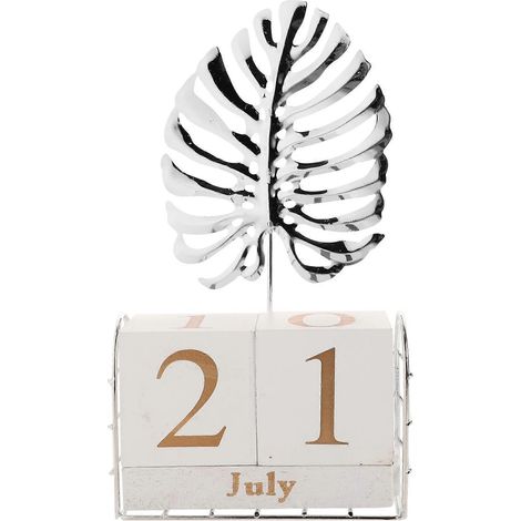 Calendrier bloc, calendrier en bois, calendrier de bureau perpétuel, calendrier créatif-22x12x6.5cm-Silver