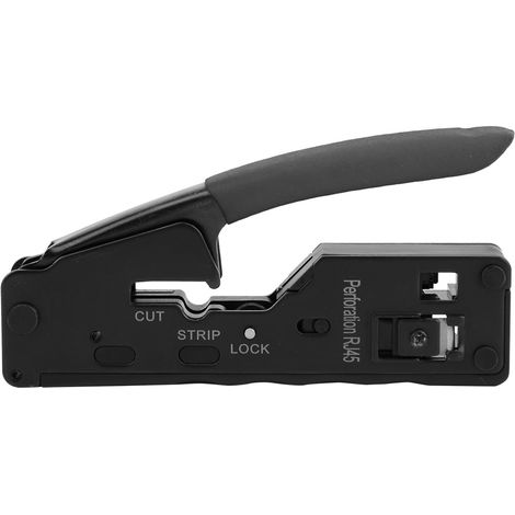 Pince à sertir couper dénuder pour câble réseau RJ45 CAT5 CAT6 CAT7 noire (1/5)
