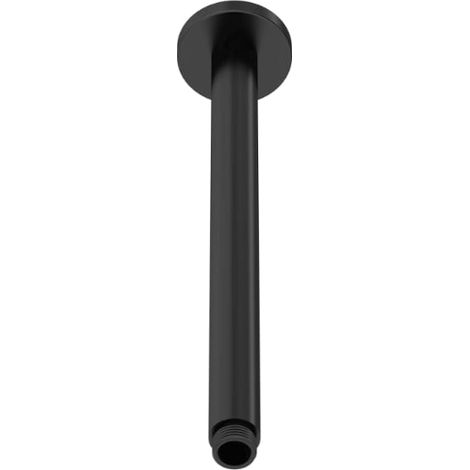 Nuie Arvan Round Ceiling Mounted Shower Arm 310mm Length - Matt Black (1/4)