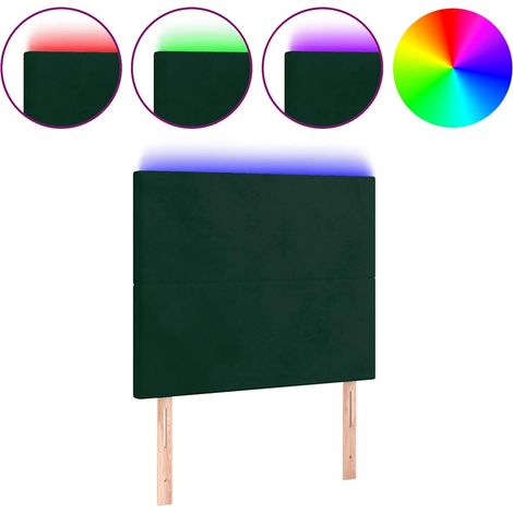 Maison Exclusive - Cabecero con luces LED terciopelo verde oscuro (1/5)