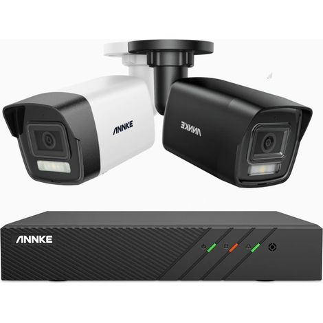 ANNKE 8CH 3K PoE Kit Videosorveglianza con 2 Telecamere Bullet, Rilevamento Movimento,Visione Notturna Colori,1TB HDD (1/5)