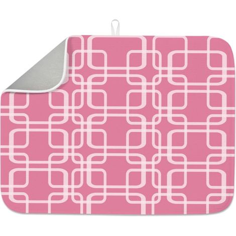 Tapis d'égouttoir rose pour comptoir de cuisine, 45,7 x 61 cm, minimaliste et absorbant, en microfibre résistante à la chaleur, pour robinet de table, évier, café, réfrigérateur (1/5)