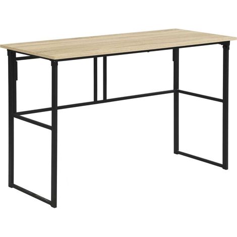 Mesa estudio plegable acabado en Oak / Negro, 75cm(alto) 120cm(ancho) 50cm(fondo) (1/5)