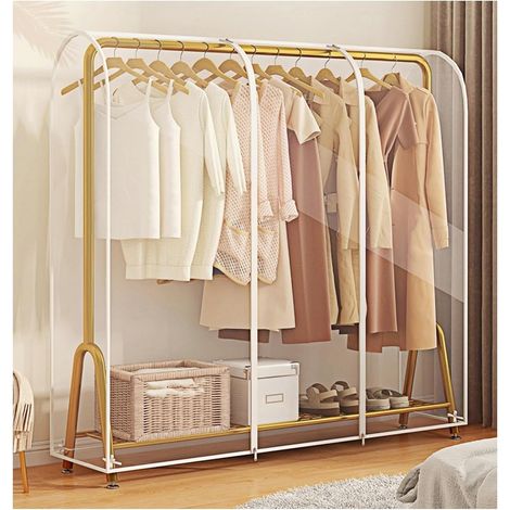 Transparente Kleiderbügelhülle mit zwei leichtgängigen Reißverschlüssen, staub- und wasserdichter Schutz für Kleidung (12050150 cm) (1/5)
