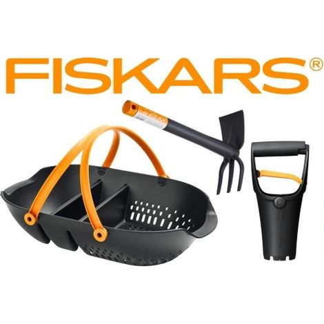 Set fioriera, zappa e cestino Fiskars 3 in 1
