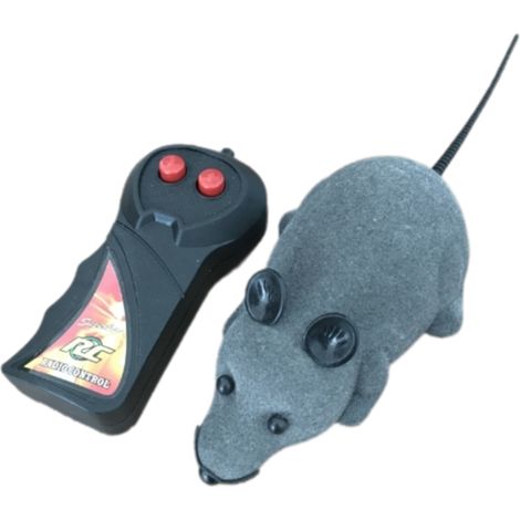 1 Souris jouet sans fil, forme de rat, 15 × 7 × 7,5 cm, queue 13 cm, fréquence 27 MHz, pour chat et chien (1/5)