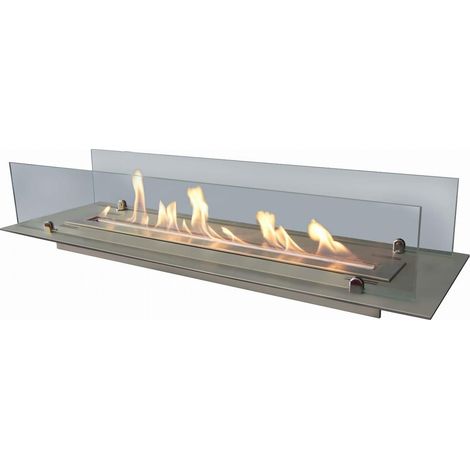 Camino a Bioetanolo da Incasso 100x32 cm Insert 1000 in Acciaio Inox (1/5)