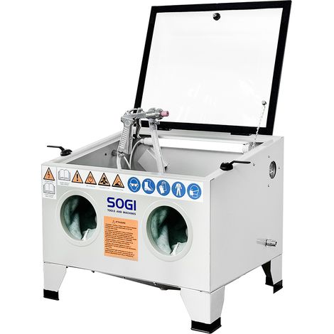 Sabbiatrice da banco professionale SOGI S-56 - 95 L - cabina di sabbiatura 580x480x300 mm - con accessori (1/5)