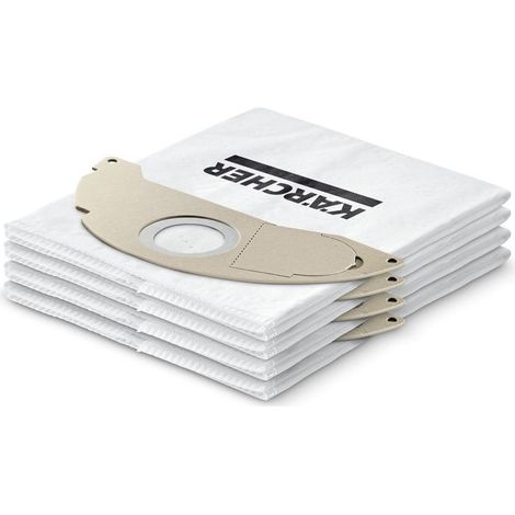 Kärcher 2.863-371.0 KFI 657 Sacchetti Filtro a Vello per Aspiratore a Cilindro SE 5 SE 6 Signature Line 4 pz colore Nero